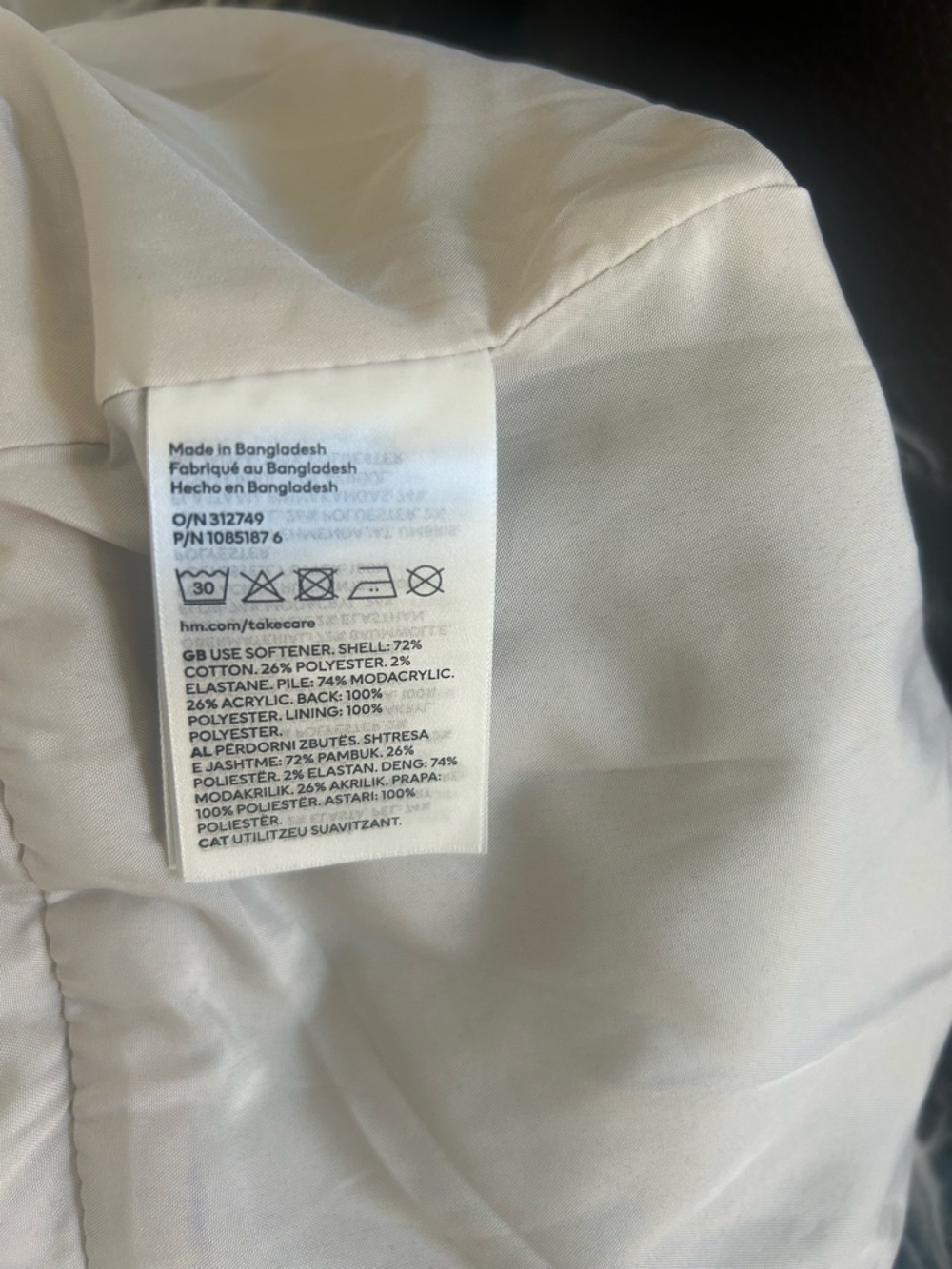 H&M Dark Blue Denim Jacket with Cream Faux Fur Trim - Picture 7 of 11